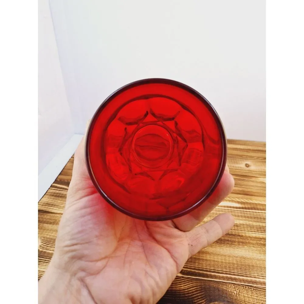 Rare Vintage Cambridge Glass Ruby Red Georgian Lidded Candy Dish Mid Century McM
